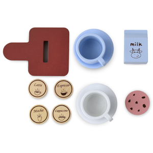 Máquina de café cápsula de madeira - café com acessórios