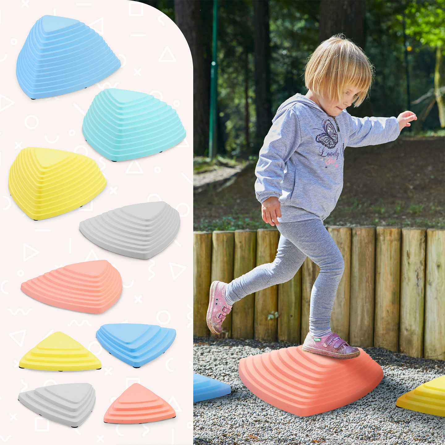 Pedras de equilíbrio coloridas - 9 peças