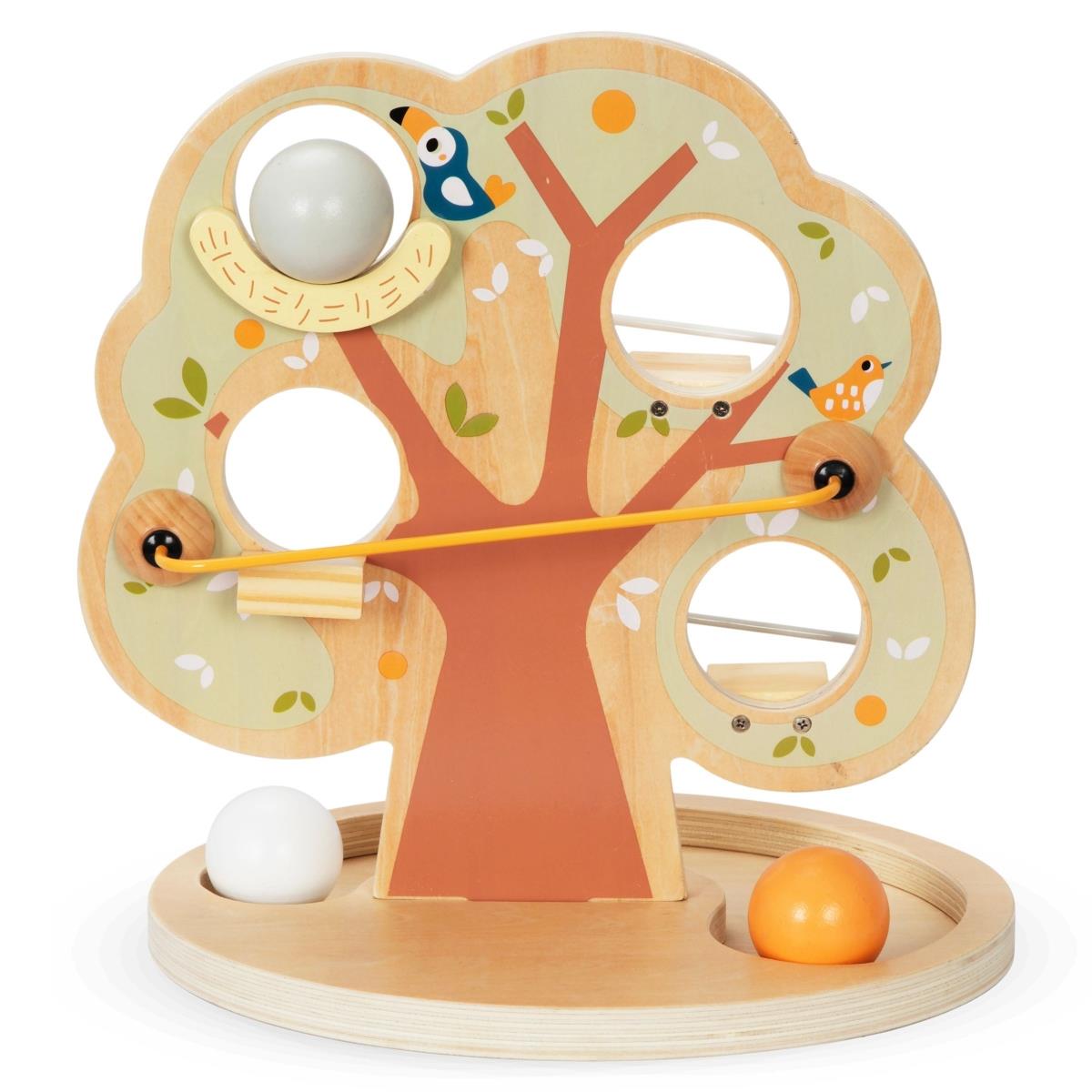 Pista de deslizamento de bolas em madeira - Árvore verde