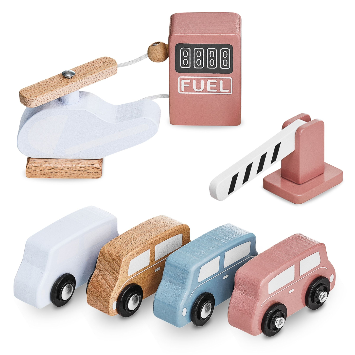 Estacionamento de três níveis em madeira com elevador - garagem para carros e helicóptero