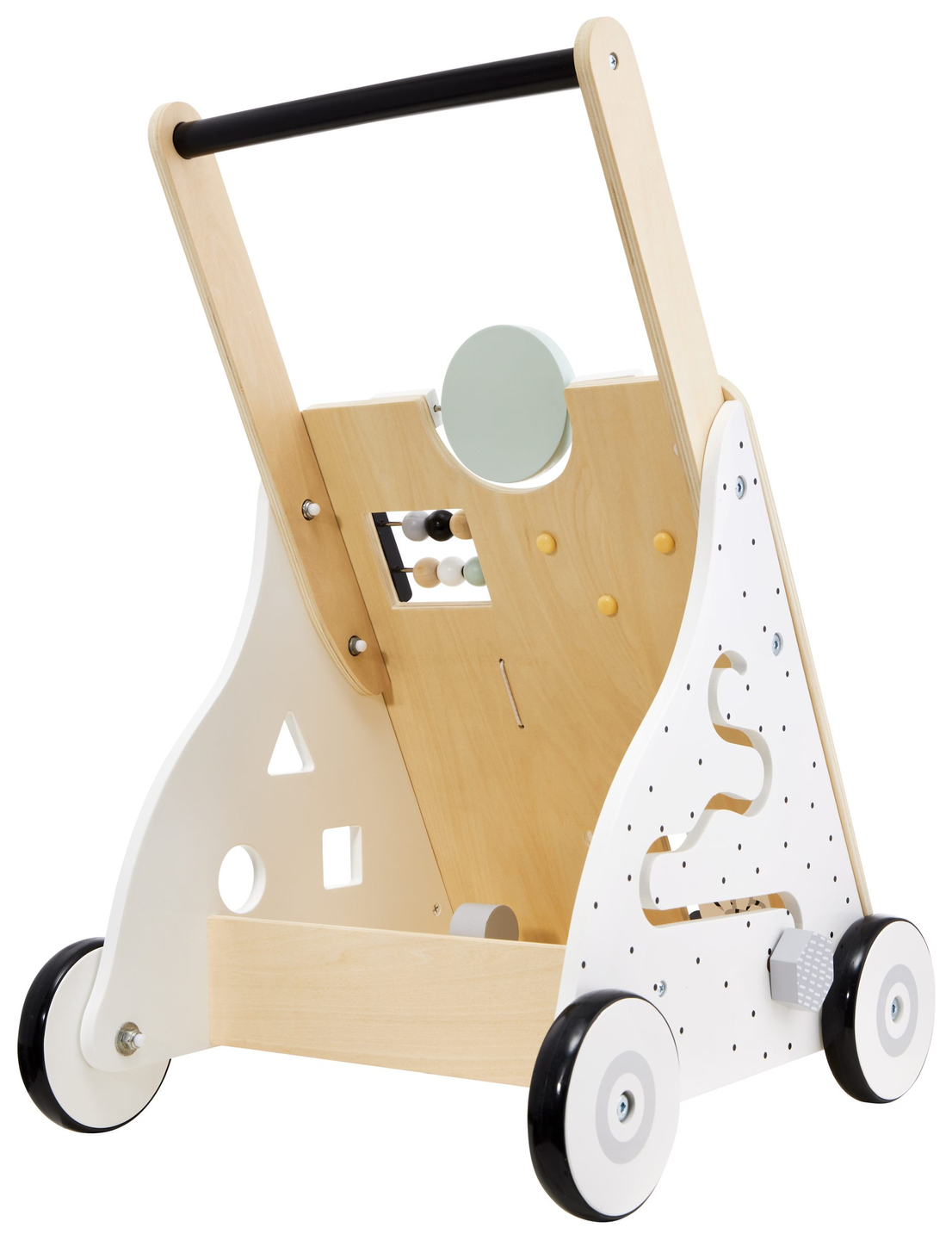 Andador / empurrador educacional de madeira para crianças - prancha de manipulação