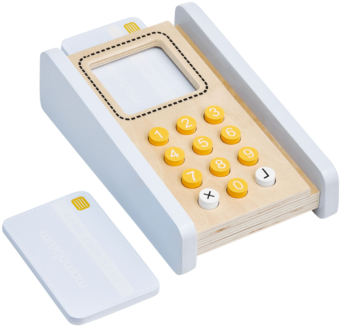 Mercearia - uma barraca de madeira com caixas, caixa registradora e terminal