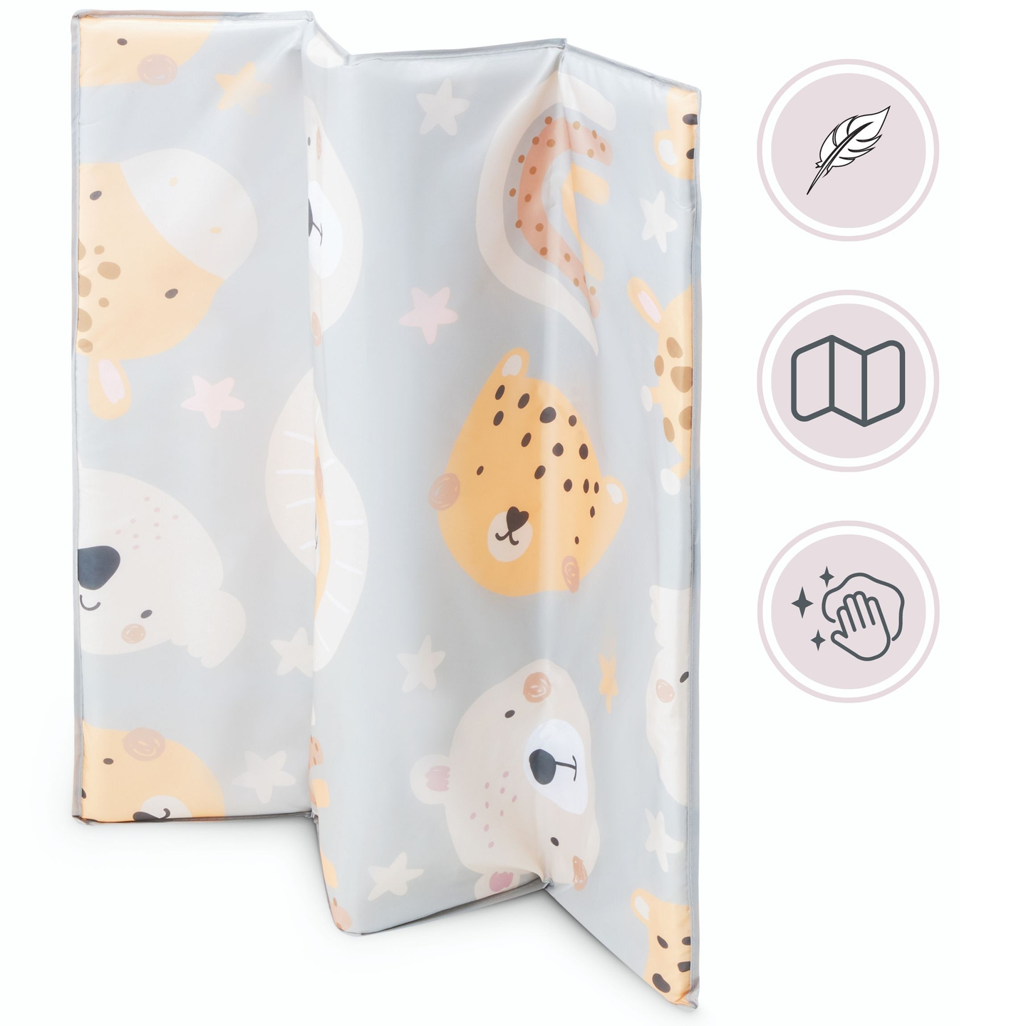 Cercadinho dobrável, berço de viagem para crianças com colchão e bolsa de transporte - Teddy Bear