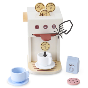 Máquina de café cápsula de madeira - café com acessórios