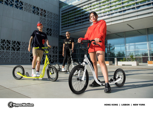 Scooter urbana HyperMotion RIVA com rodas infláveis de 50 cm e 40 cm