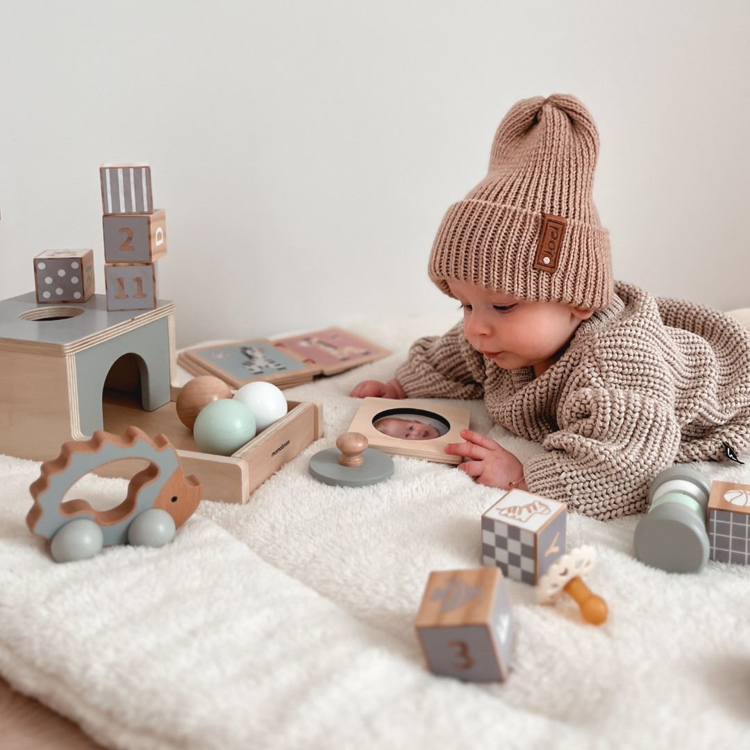 Caixa educativa Montessori para bebês - 6 brinquedos