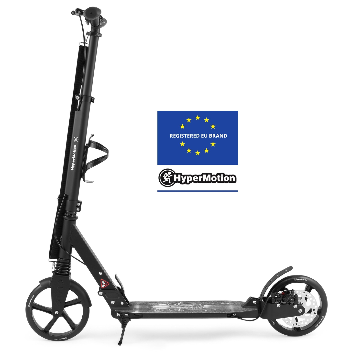 Trotinete de duas rodas para jovens adultos - com amortecedor - HyperMotion Skyline - preto, alumínio - 100kg