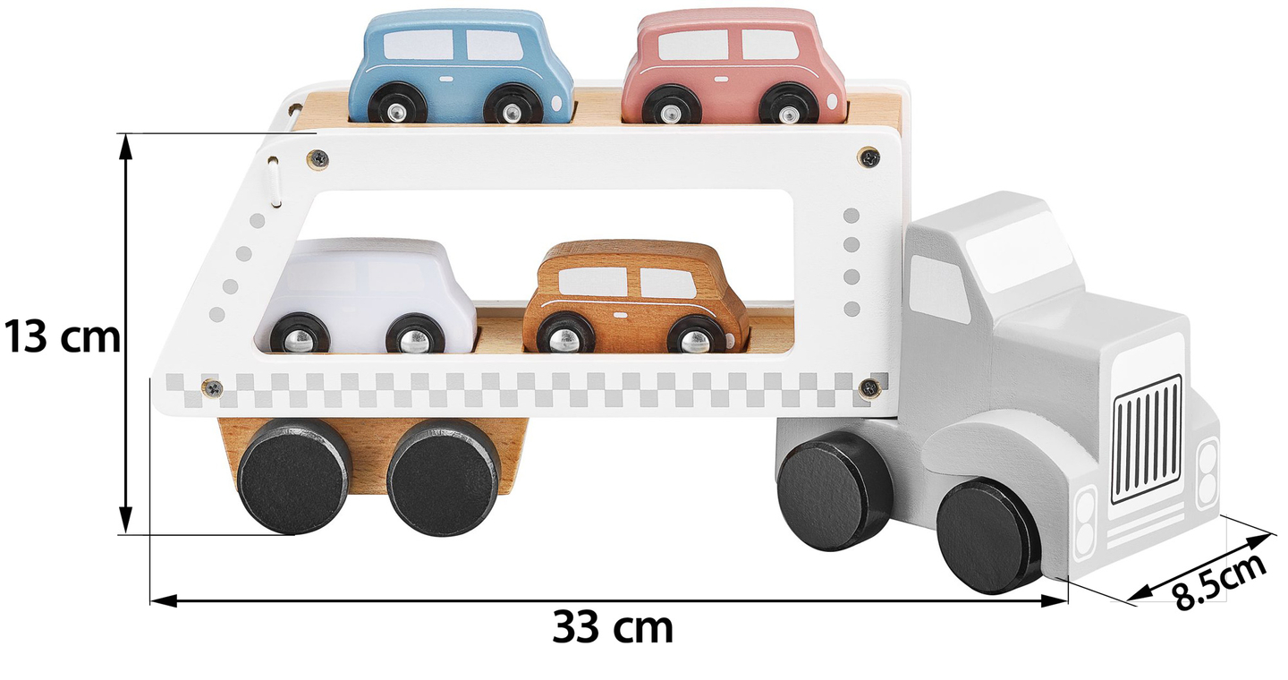 Caminhão de madeira - semirreboque com 4 carros