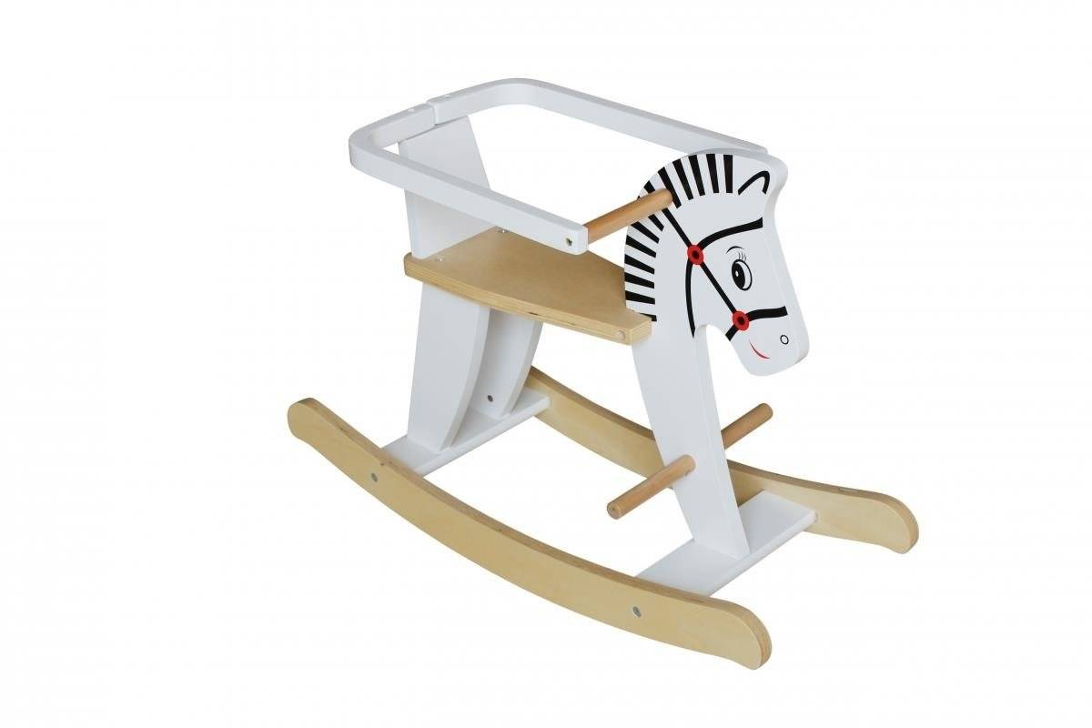 Cavalinho de balanço de madeira com grades K11