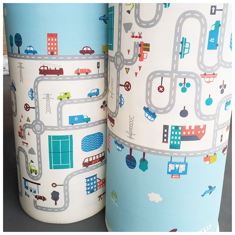 Tapete de espuma XXL dupla face - rolo de 2 CM (estrada e ziguezagues)