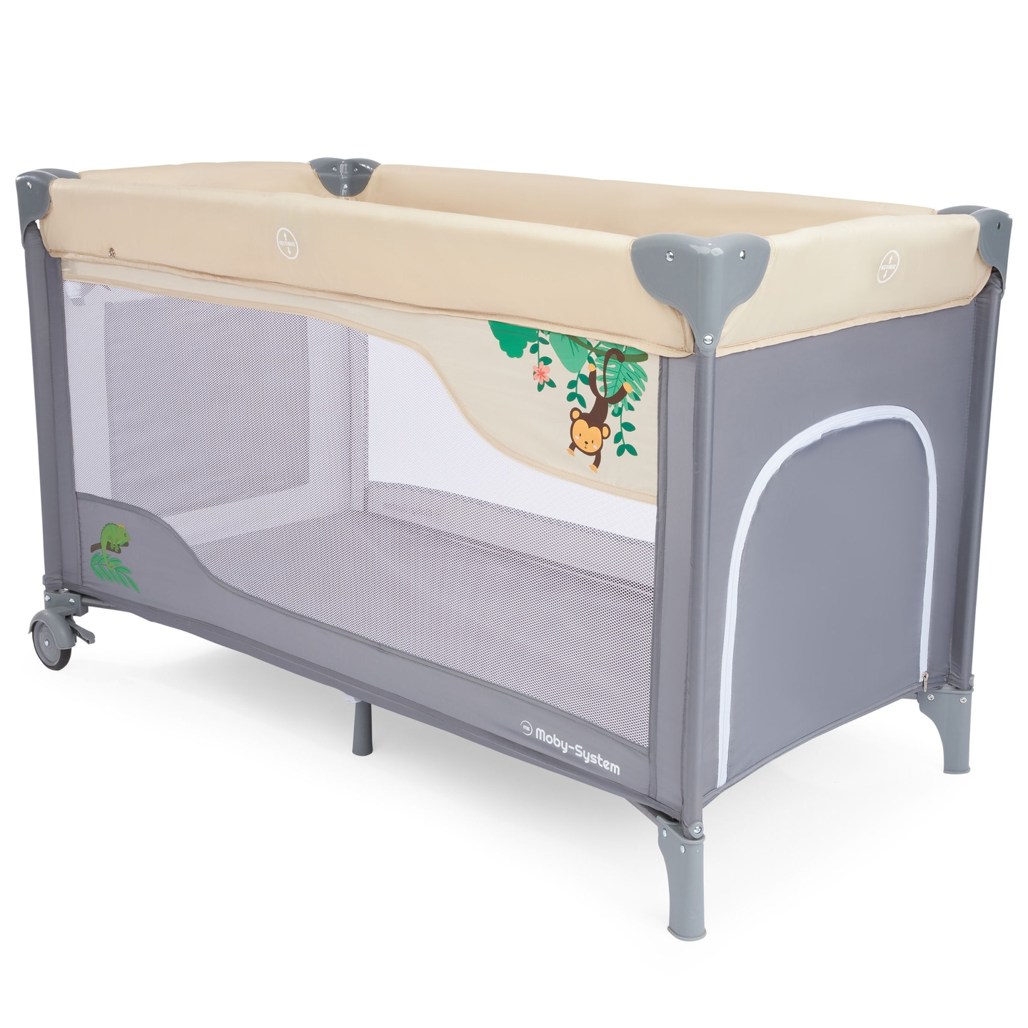 Berço de viagem 0 - 36 m com trocador + cercadinho Moby-System HUXLEY