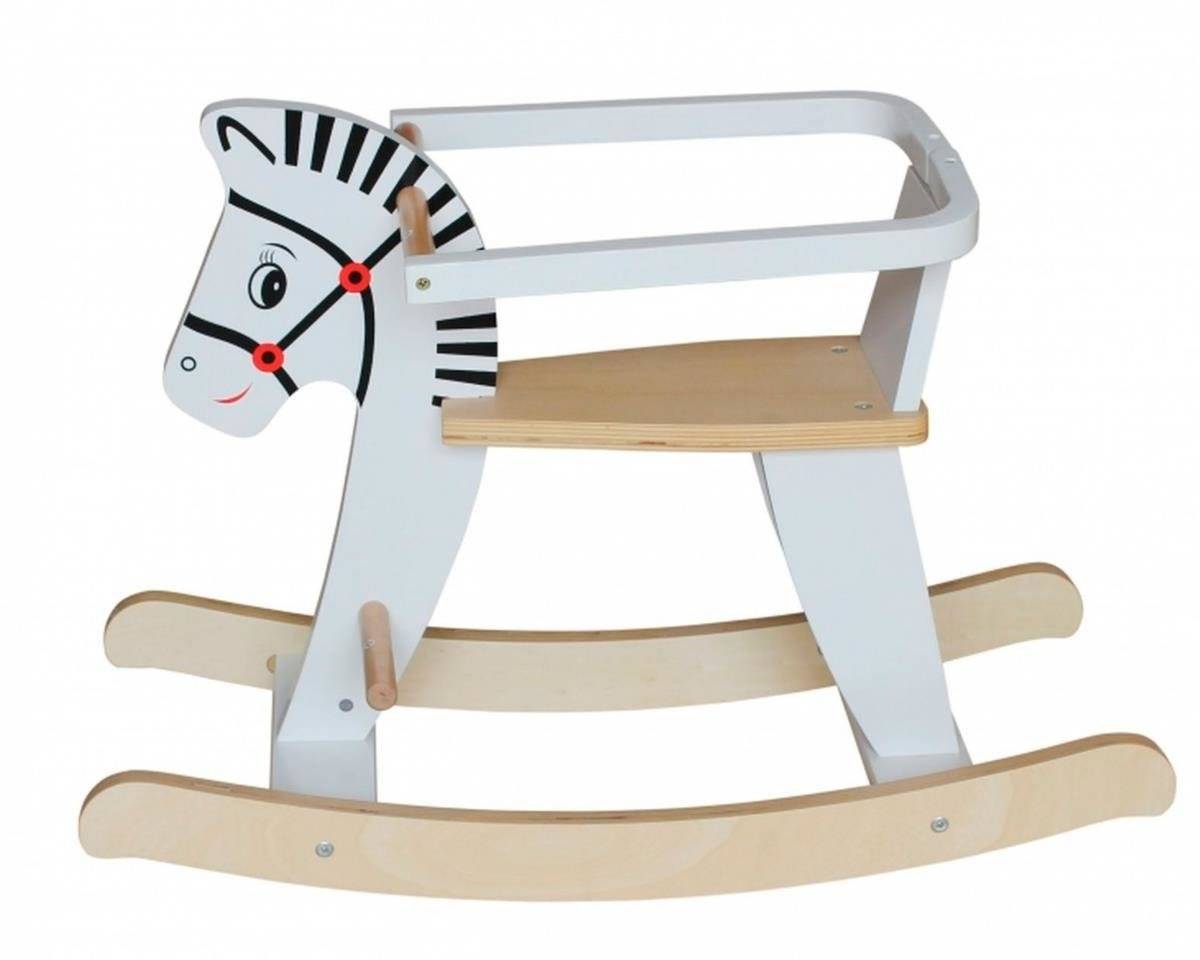 Cavalinho de balanço de madeira com grades K11