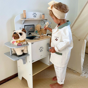 Hospital de animais - conjunto de madeira