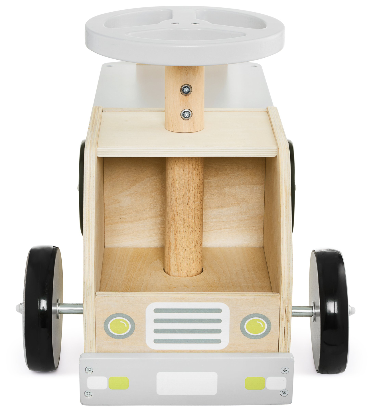 Passeio de madeira, carro, carro de brinquedo com blocos