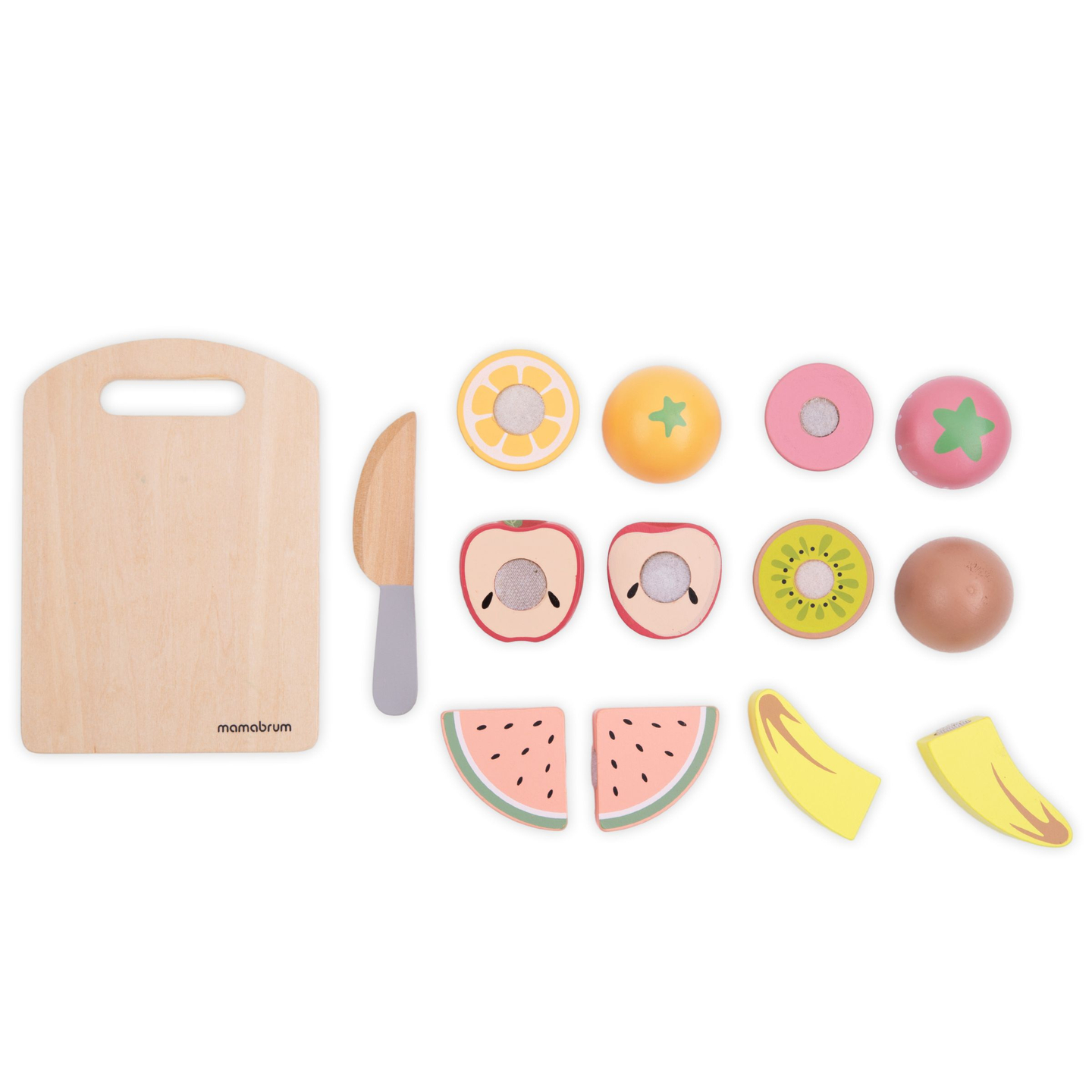 Frutas de madeira para cortar - conjunto