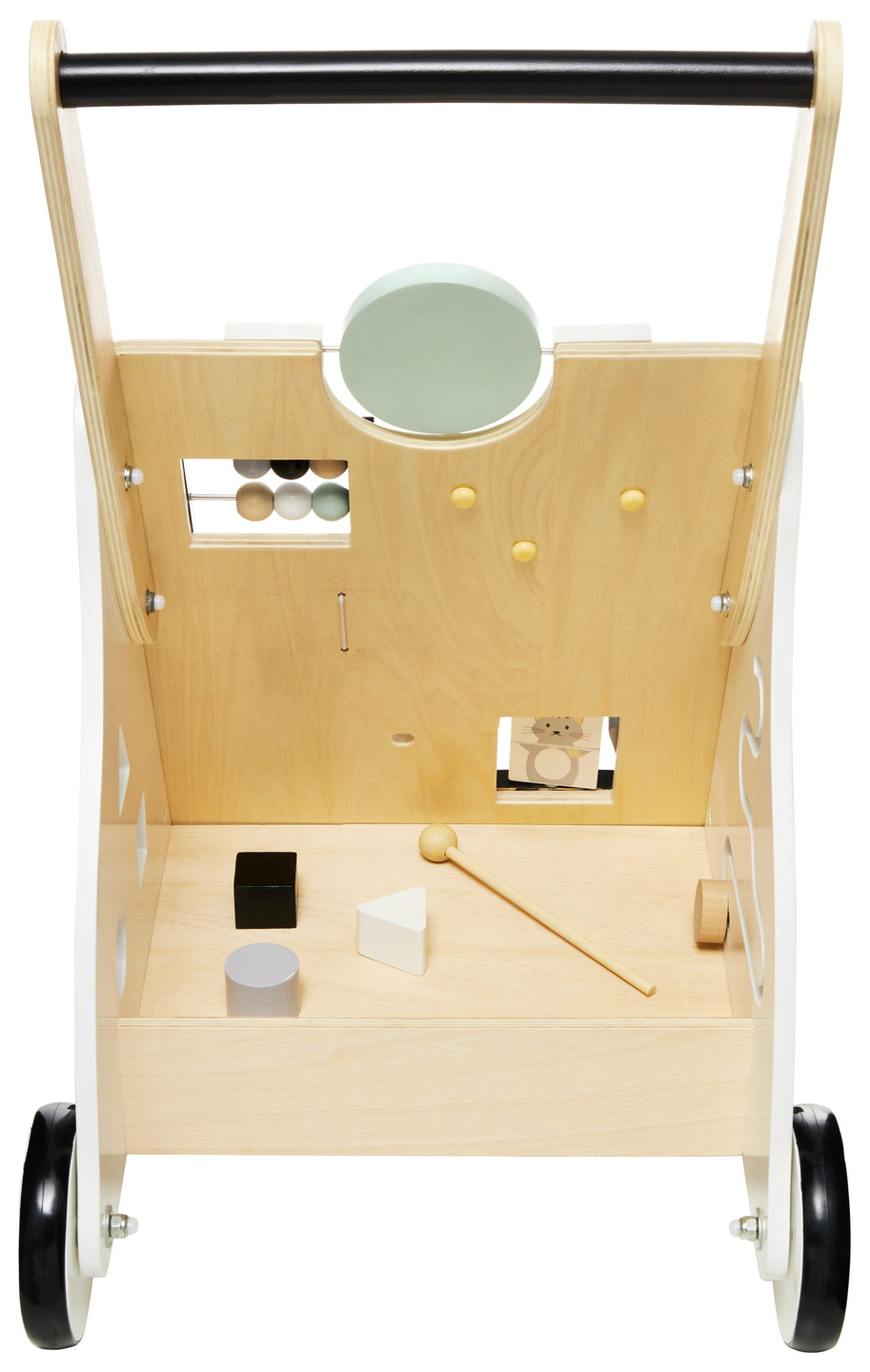 Andador / empurrador educacional de madeira para crianças - prancha de manipulação