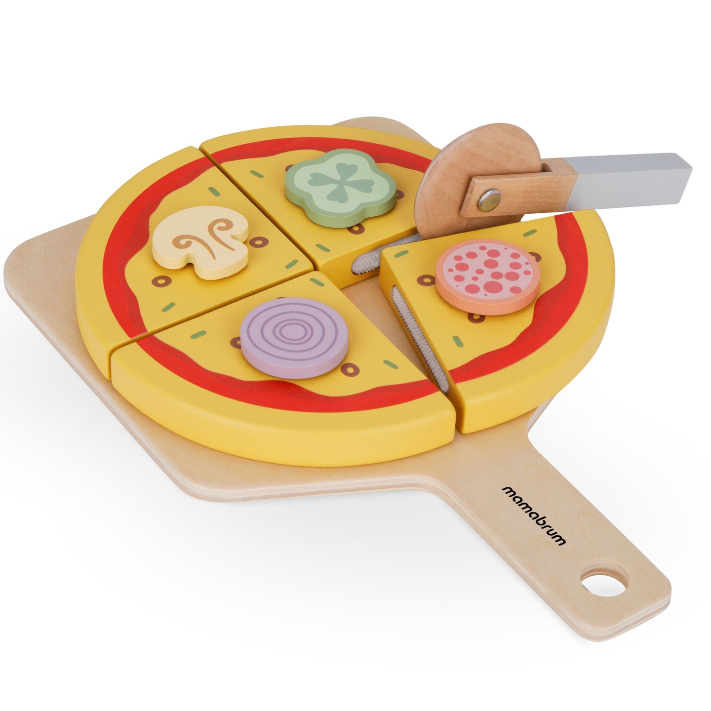 Conjunto para assar pizza em madeira