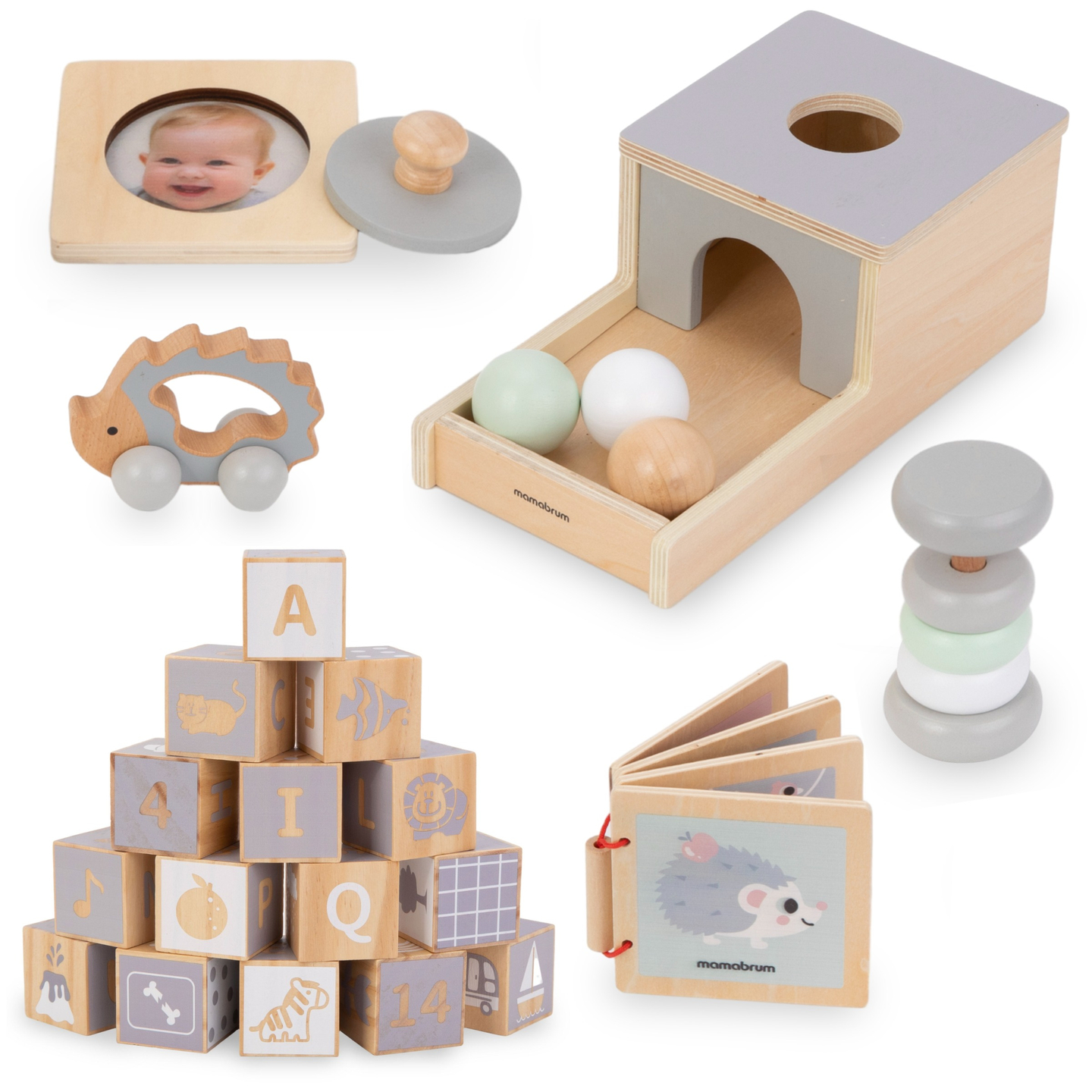 Caixa educativa Montessori para bebês - 6 brinquedos