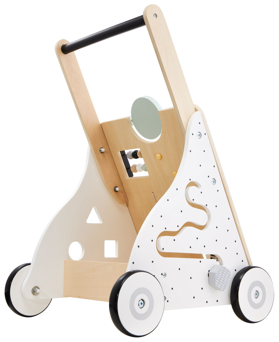 Andador / empurrador educacional de madeira para crianças - prancha de manipulação