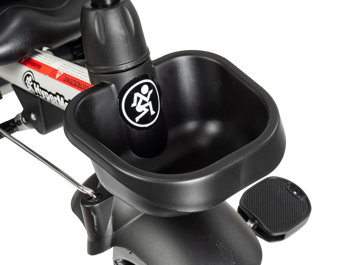 Triciclo HyperMotion TOBI VECTOR - rodas permanentemente infladas + empurrador. Cor: cinza claro.