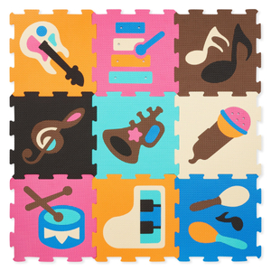 Quebra-cabeça de espuma educacional 90 x 90 x 1cm - Espuma EVA - padrão: instrumentos