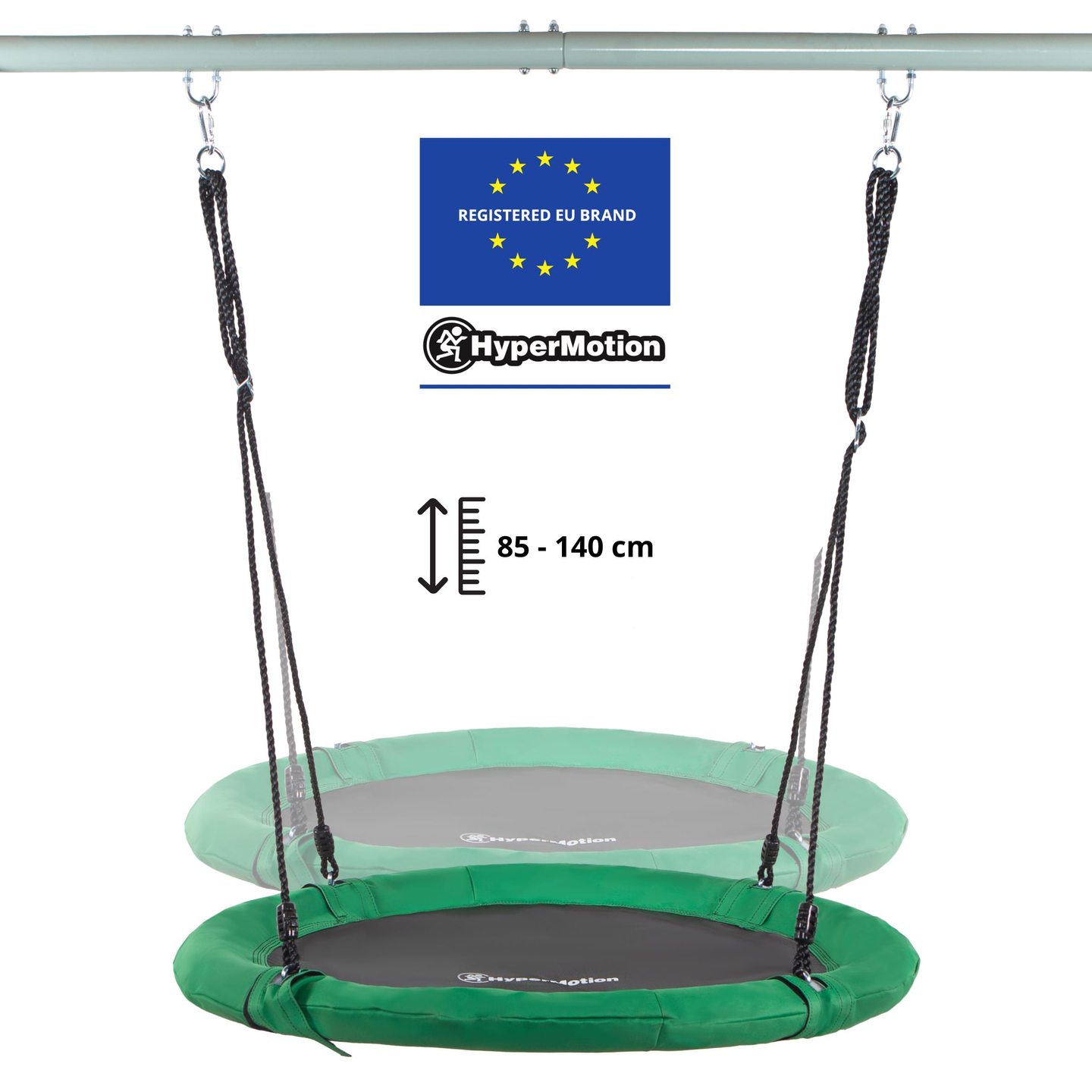 Balanço de jardim tipo ninho de cegonha com moldura e cordas