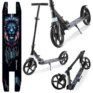 Trotinete de duas rodas para jovens adultos - com amortecedor - Hypermotion CITY SWIFT Digital Lion - 100kg