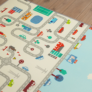 Tapete de espuma XXL dupla face - rolo de 2 CM (estrada e ziguezagues)