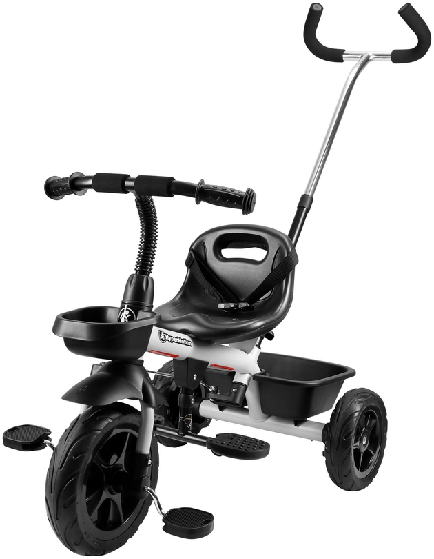 Triciclo HyperMotion TOBI VECTOR - rodas permanentemente infladas + empurrador. Cor: cinza claro.