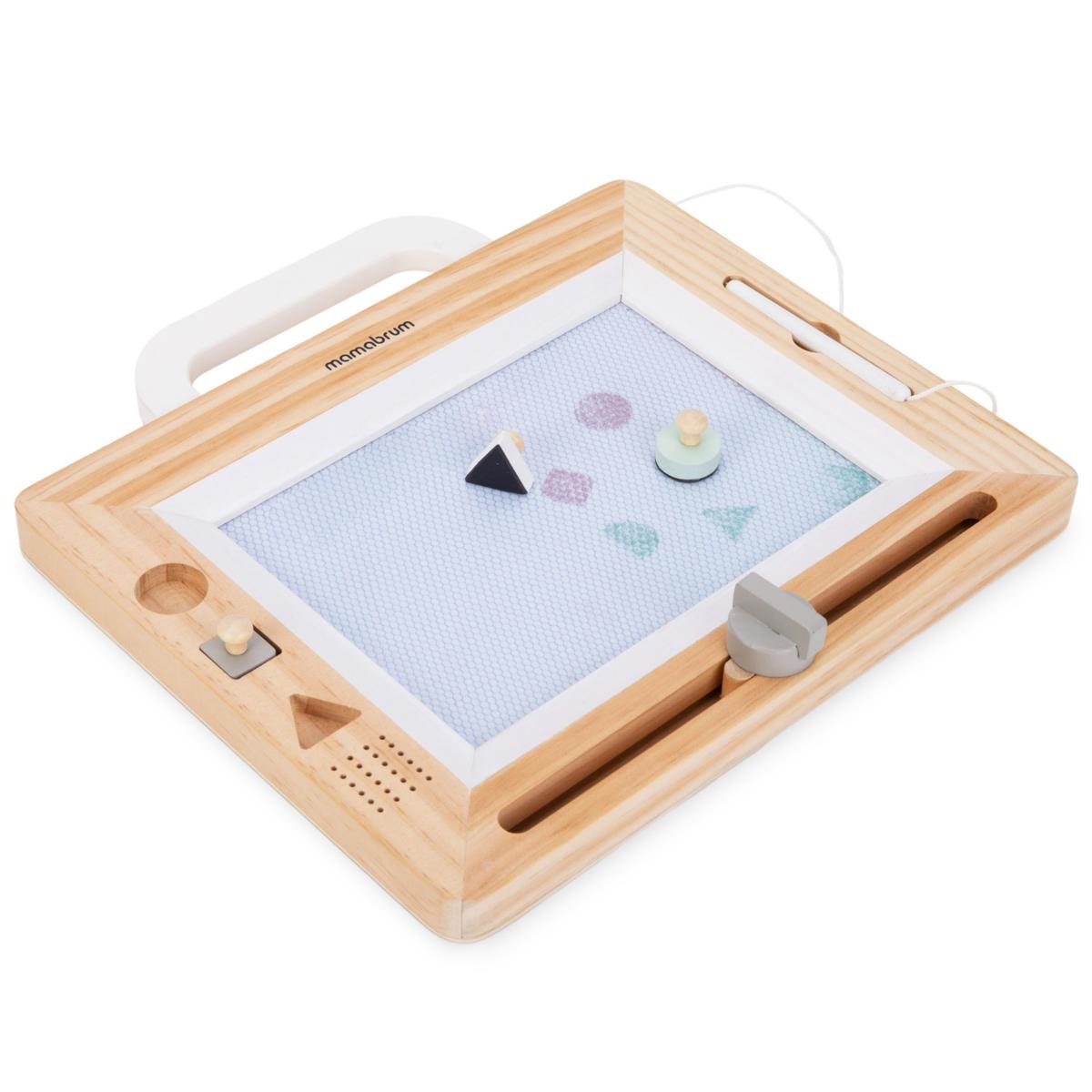 Álbum de recortes de madeira com selos - prancheta