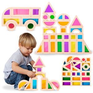 Blocos de madeira arco-íris - 25 elementos