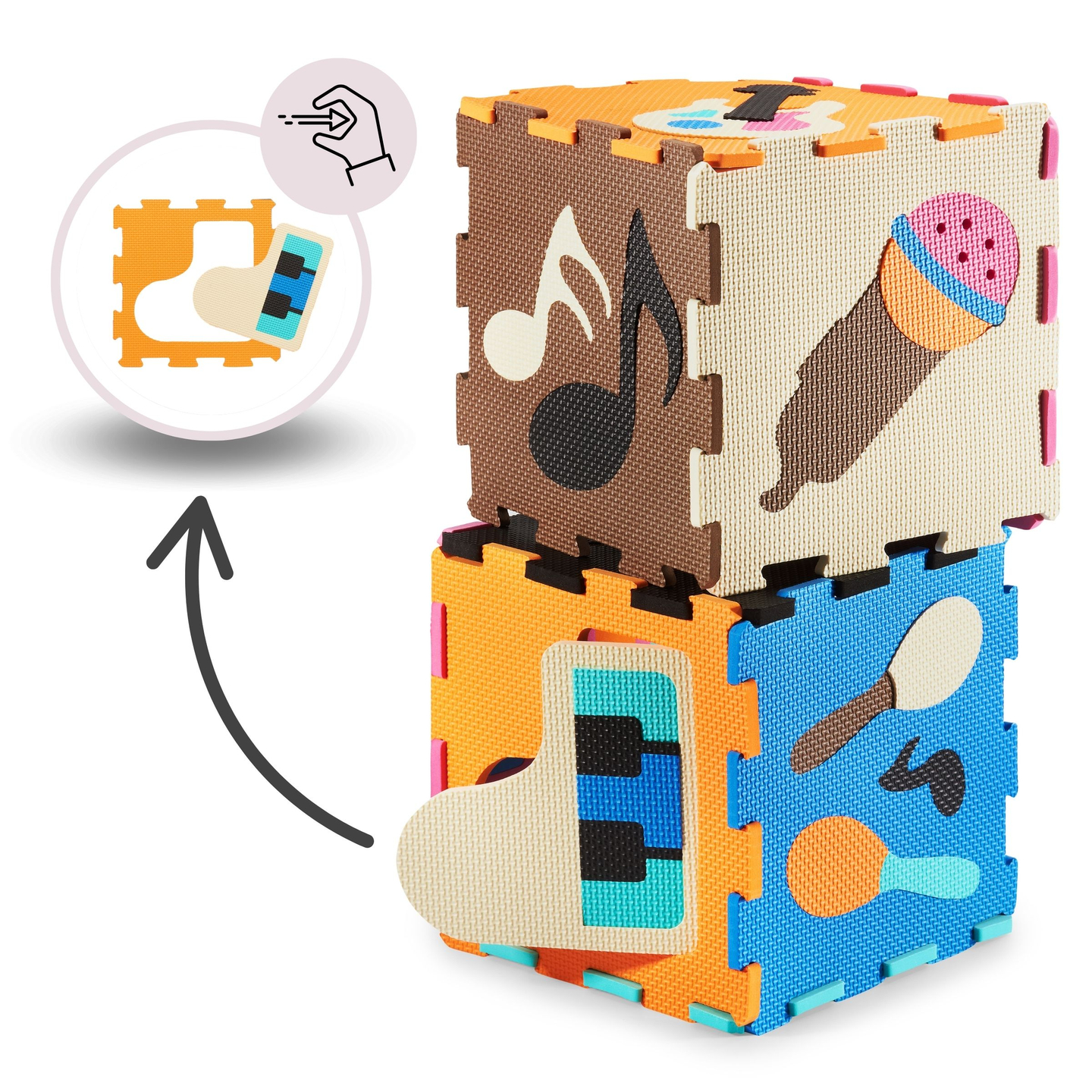 Quebra-cabeça de espuma educacional 90 x 90 x 1cm - Espuma EVA - padrão: instrumentos