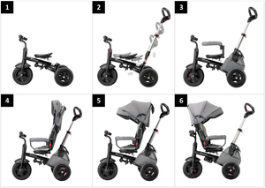 Triciclo Tobi Velar + capa de chuva - cinza