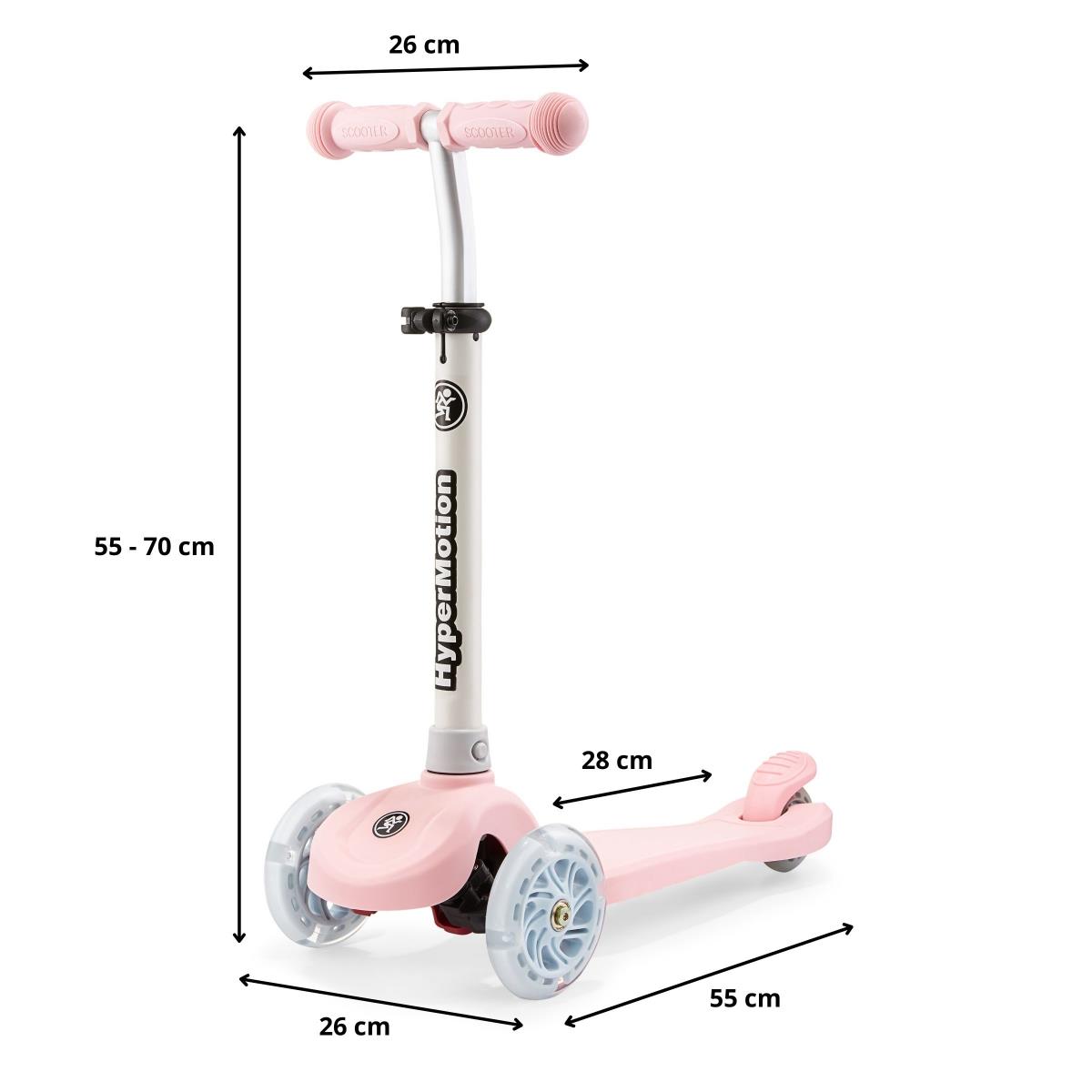 Scooter de equilíbrio de três rodas TRINGO, 3-8 anos - rosa + rodas LED brilhantes