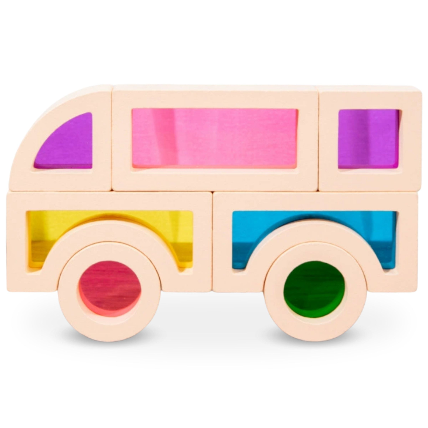 Blocos de madeira arco-íris - 25 elementos