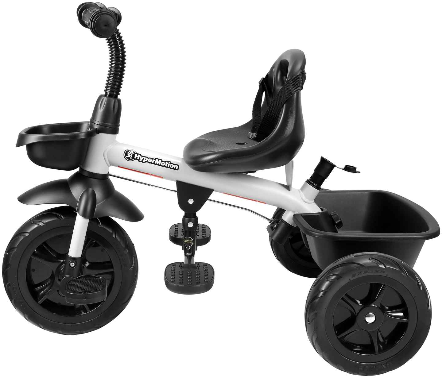 Triciclo HyperMotion TOBI VECTOR - rodas permanentemente infladas + empurrador. Cor: cinza claro.