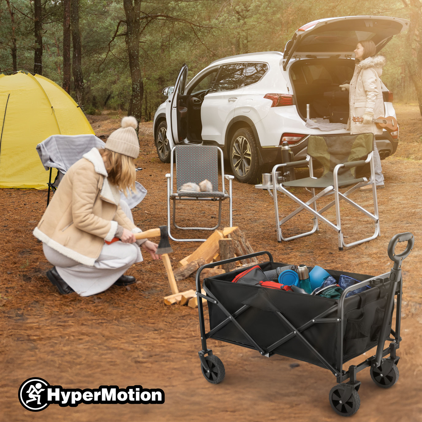 Cadeira de rodas de praia dobrável HyperMotion - preta, 80 kg