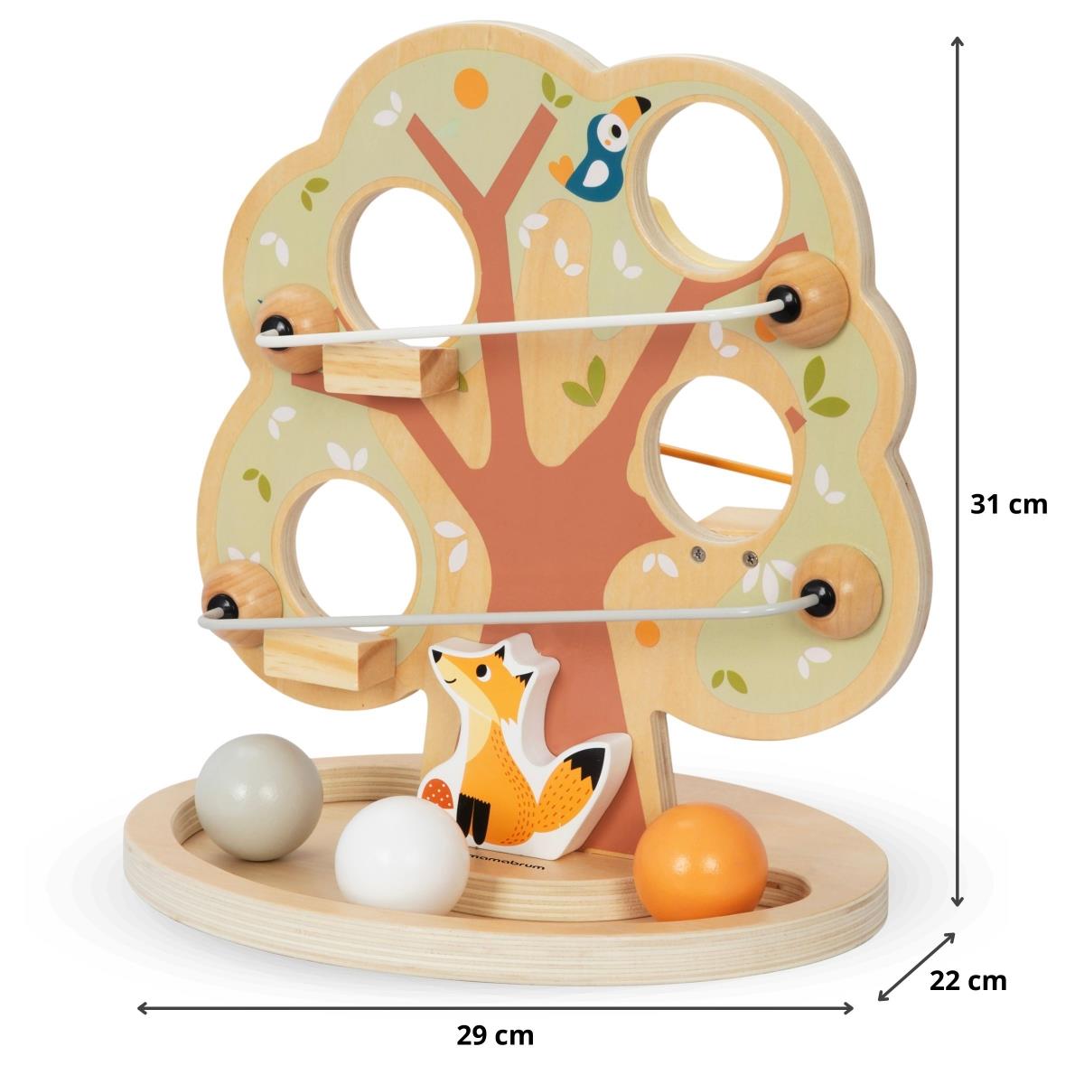 Pista de deslizamento de bolas em madeira - Árvore verde