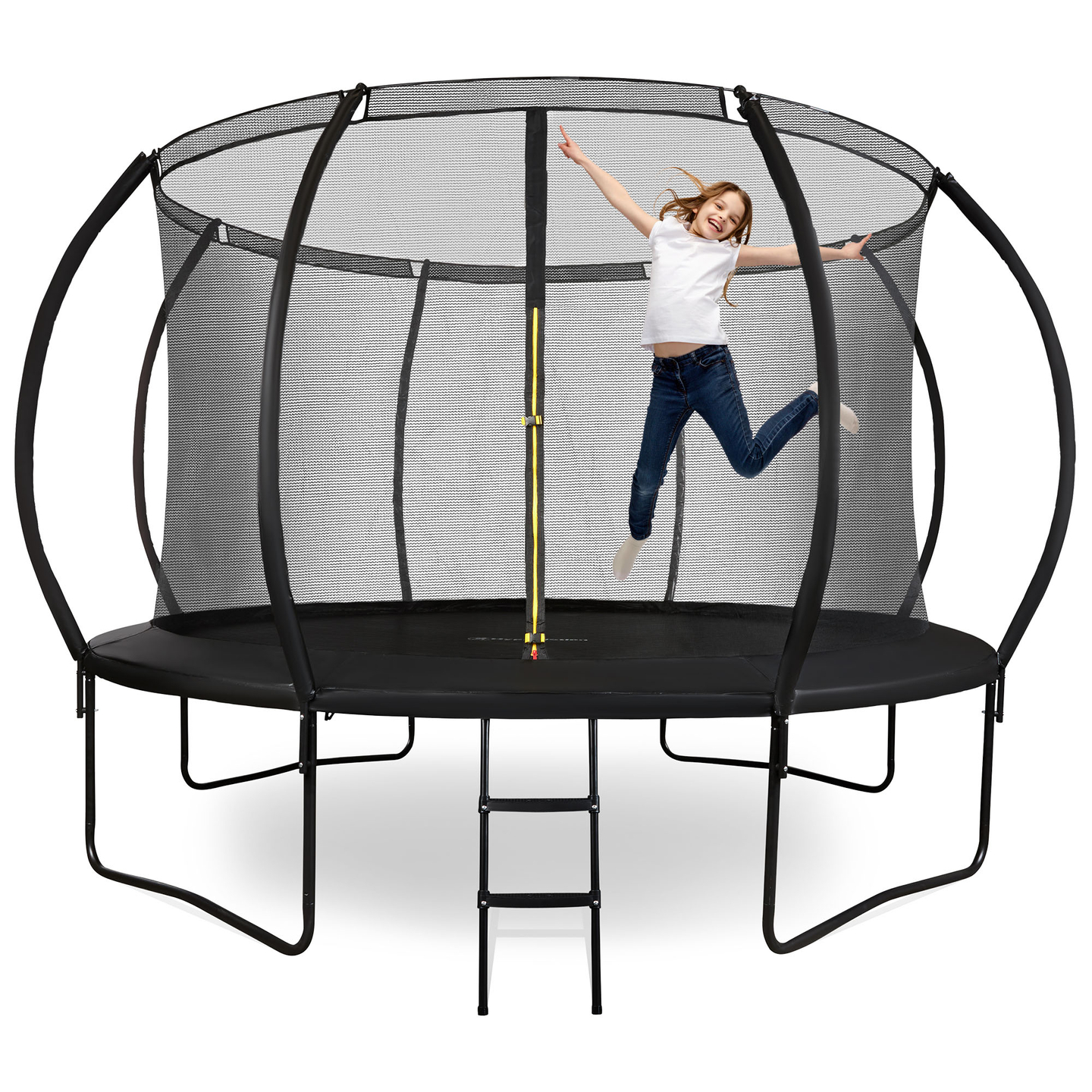Trampolim de jardim XXL para crianças HyperMotion - 366 cm 12FT - com escada e rede interna - para casa e jardim - 150kg máx.
