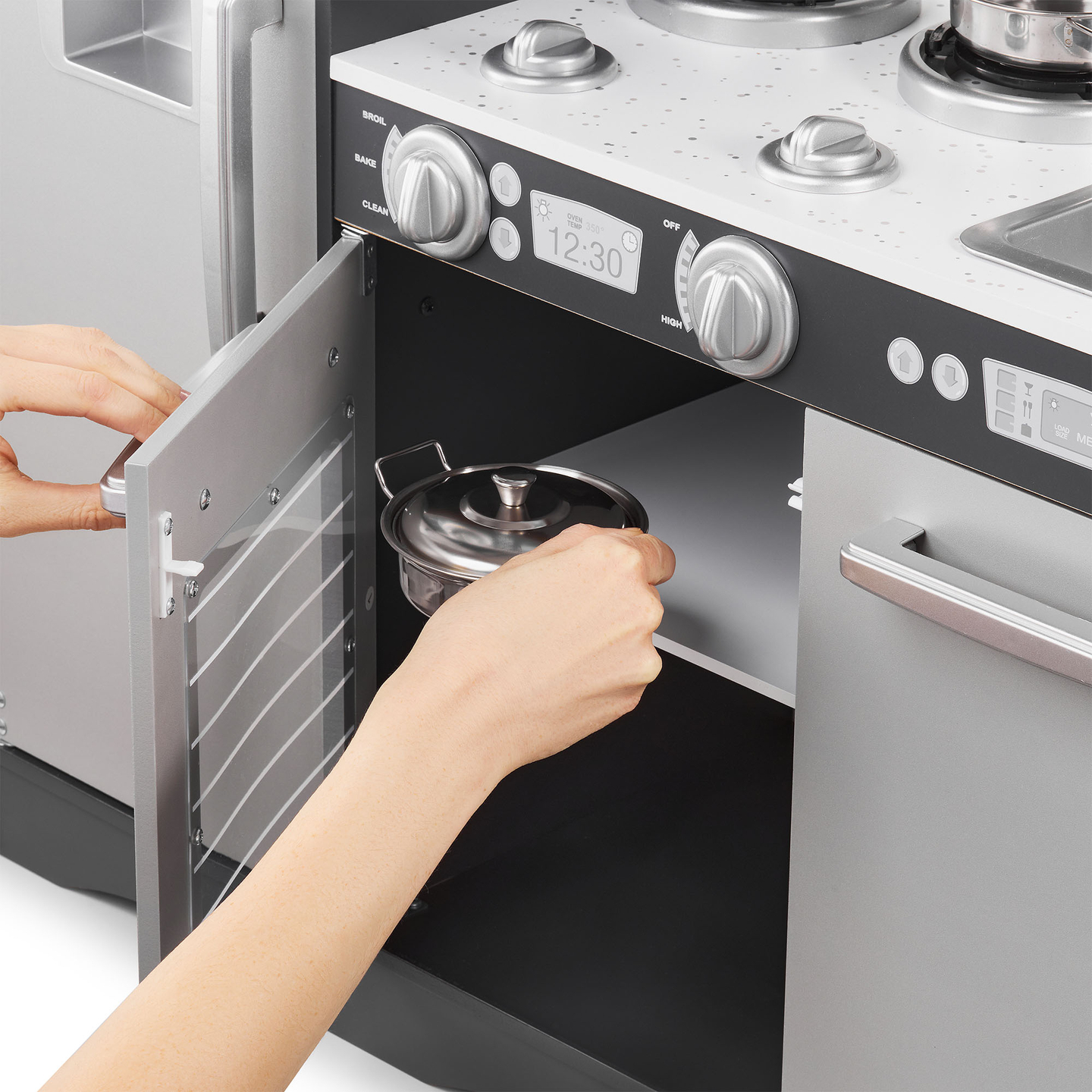 Cozinha XXL em madeira com iluminação LED, avental e acessórios