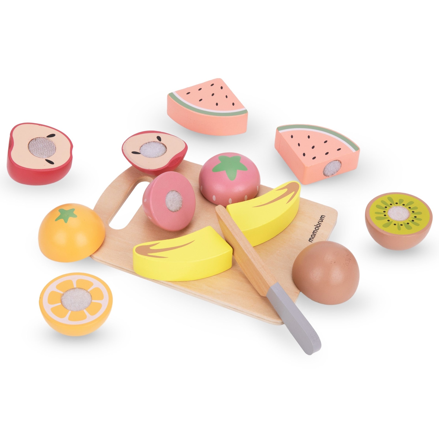 Frutas de madeira para cortar - conjunto