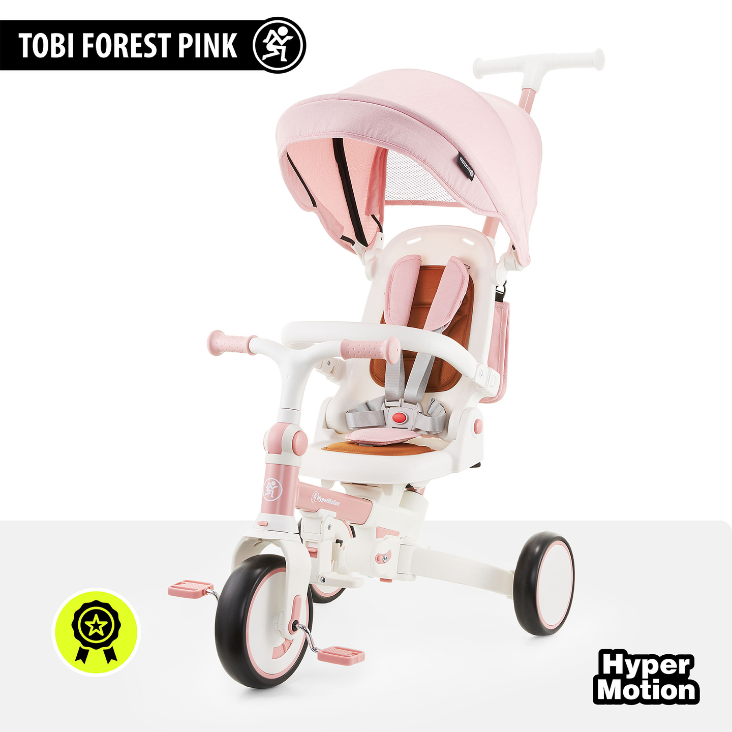 Triciclo multifunções 8em1 TOBI FOREST - cor-de-rosa