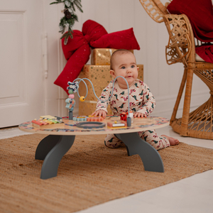 Mesa educativa de madeira 7 em 1, musical, sensorial