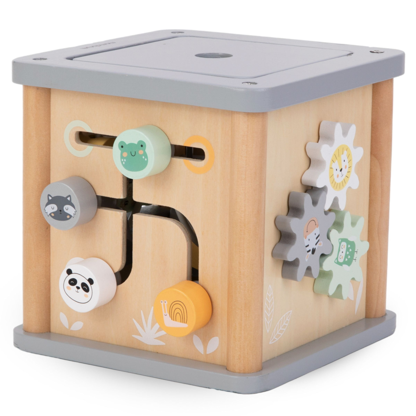 Cubo educacional Montessori de madeira - motor loop