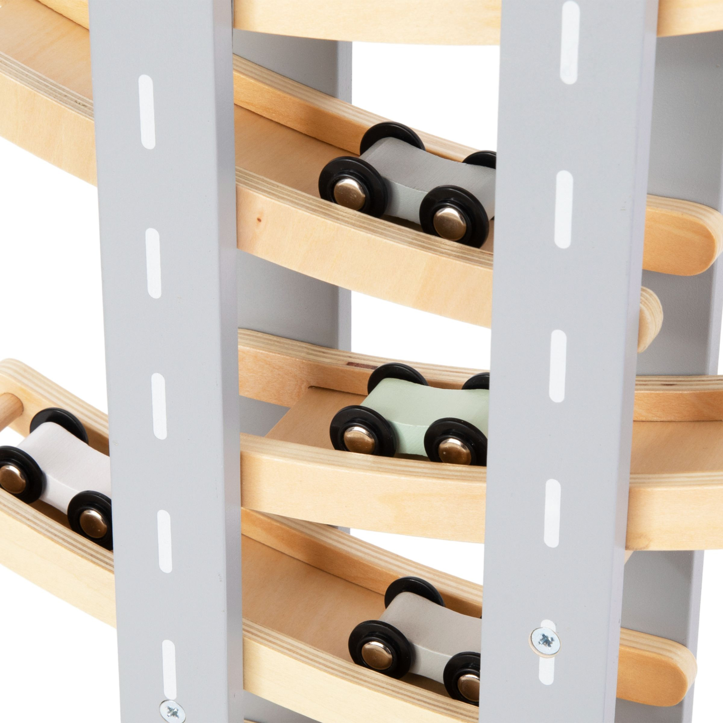 Pista de madeira - escorregador para carros - 6 andares