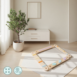 Grande percurso sensorial em madeira - pista de equilíbrio - 9 elementos