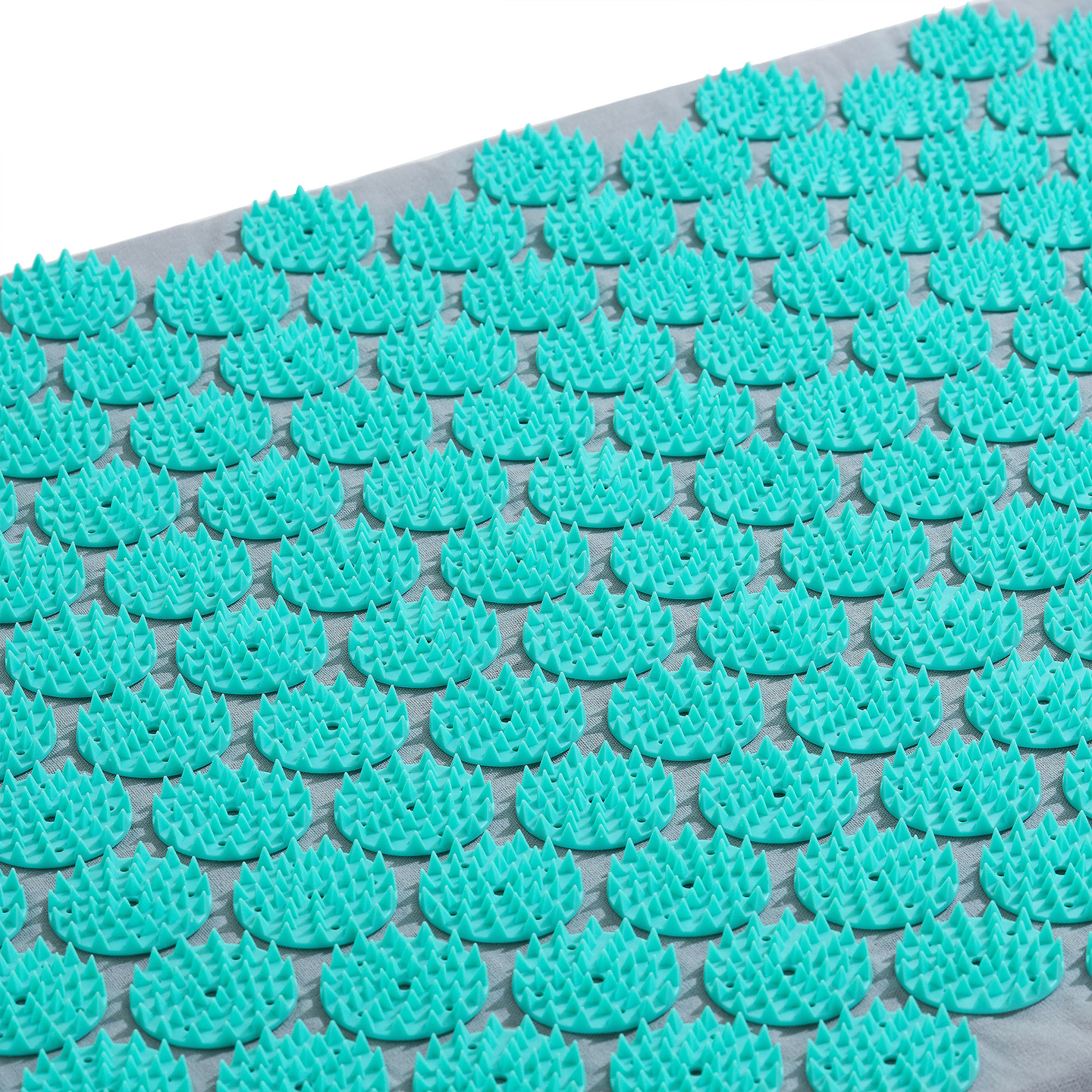 Tapete de acupressão grande com almofada e capa - 130 cm HyperMotion cinza-menta