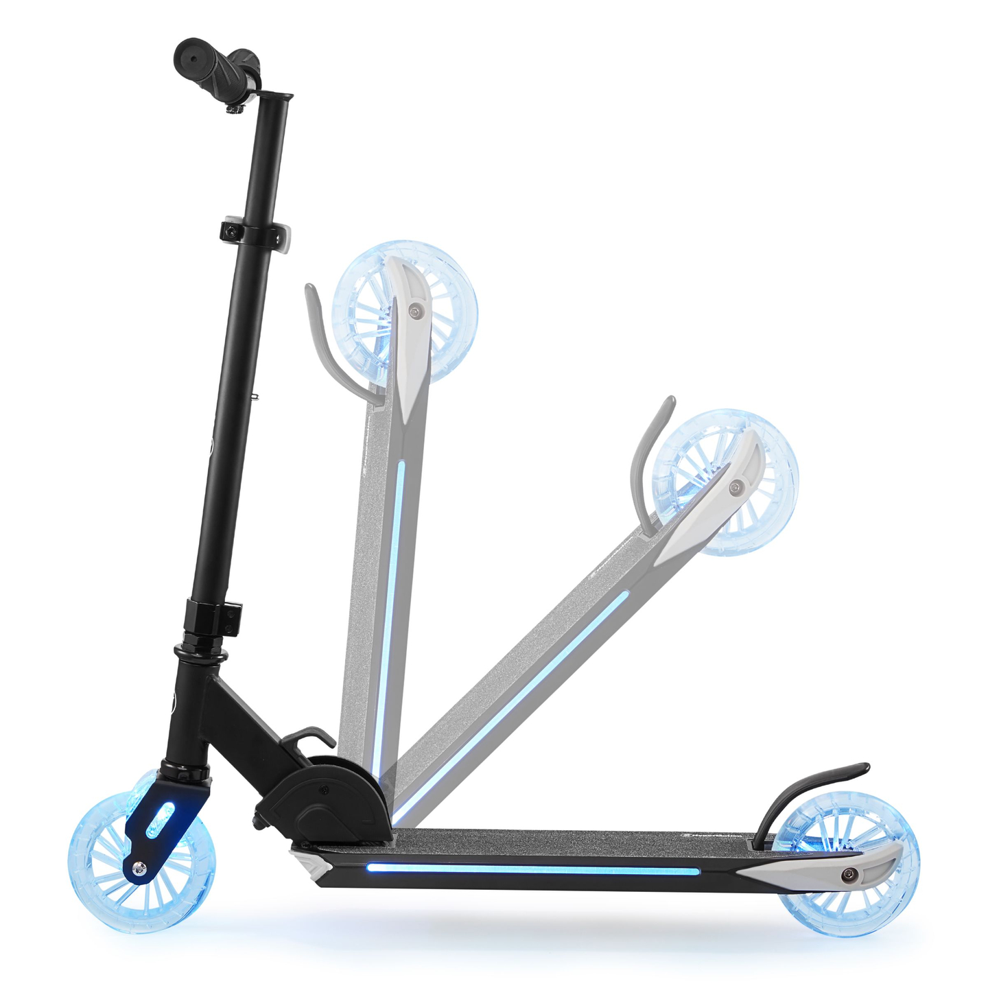 Scooter de duas rodas com iluminação LED, dobrável - Hypermotion Ice Flash