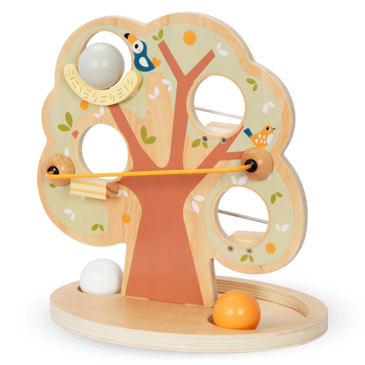 Pista de deslizamento de bolas em madeira - Árvore verde