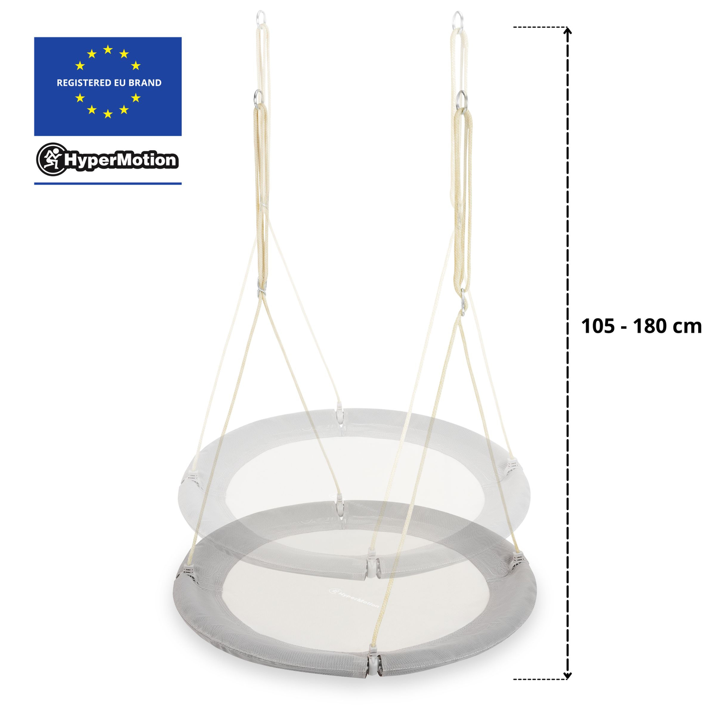 Baloiço ninho de cegonha HyperMotion - 100 cm de diâmetro, cor cinzenta